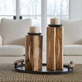 Uttermost Ilva Wood Candleholders - Set Of 2 - Home Elegance USA