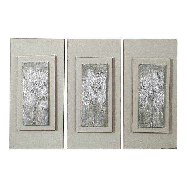 Uttermost Triptych Trees Hand Painted Art - Set Of 3 - Home Elegance USA