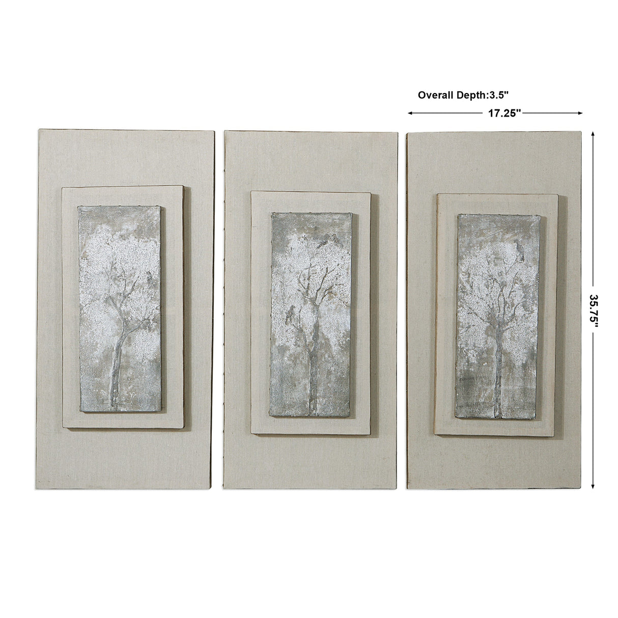 Uttermost Triptych Trees Hand Painted Art - Set Of 3 - Home Elegance USA