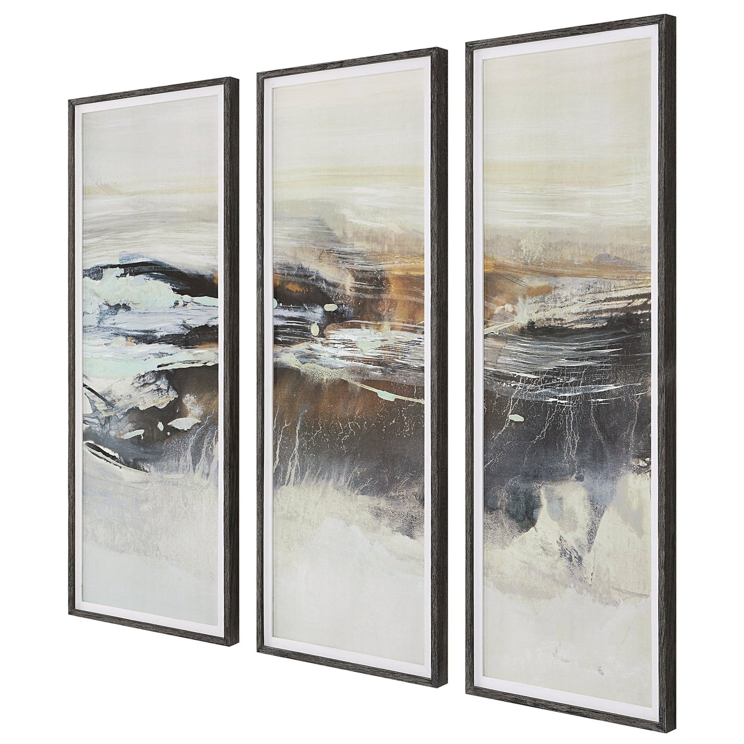 Uttermost Graphite Horizon Framed Prints - Set Of 3 - Home Elegance USA
