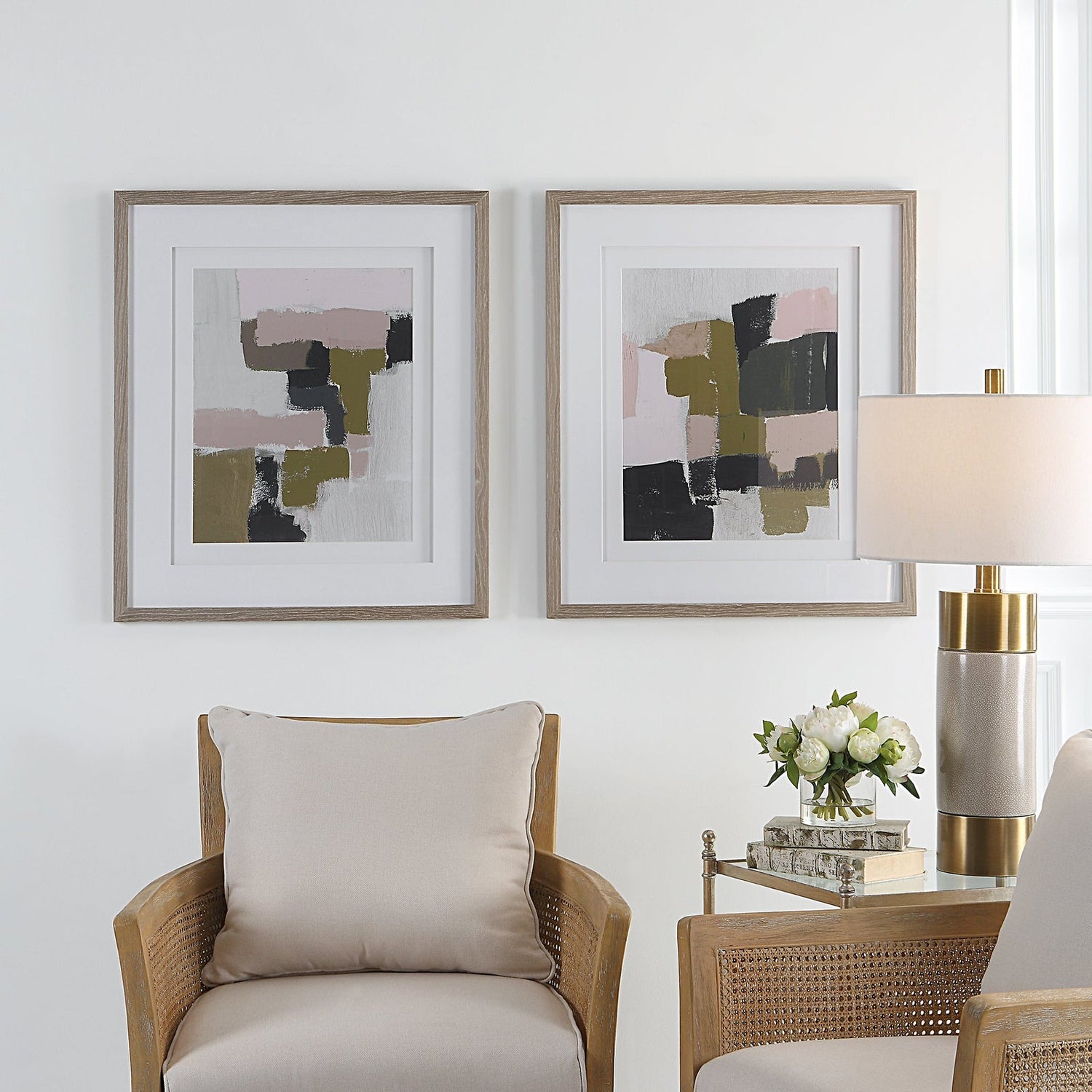 Uttermost Color Block Framed Prints - Set Of 2 - Home Elegance USA