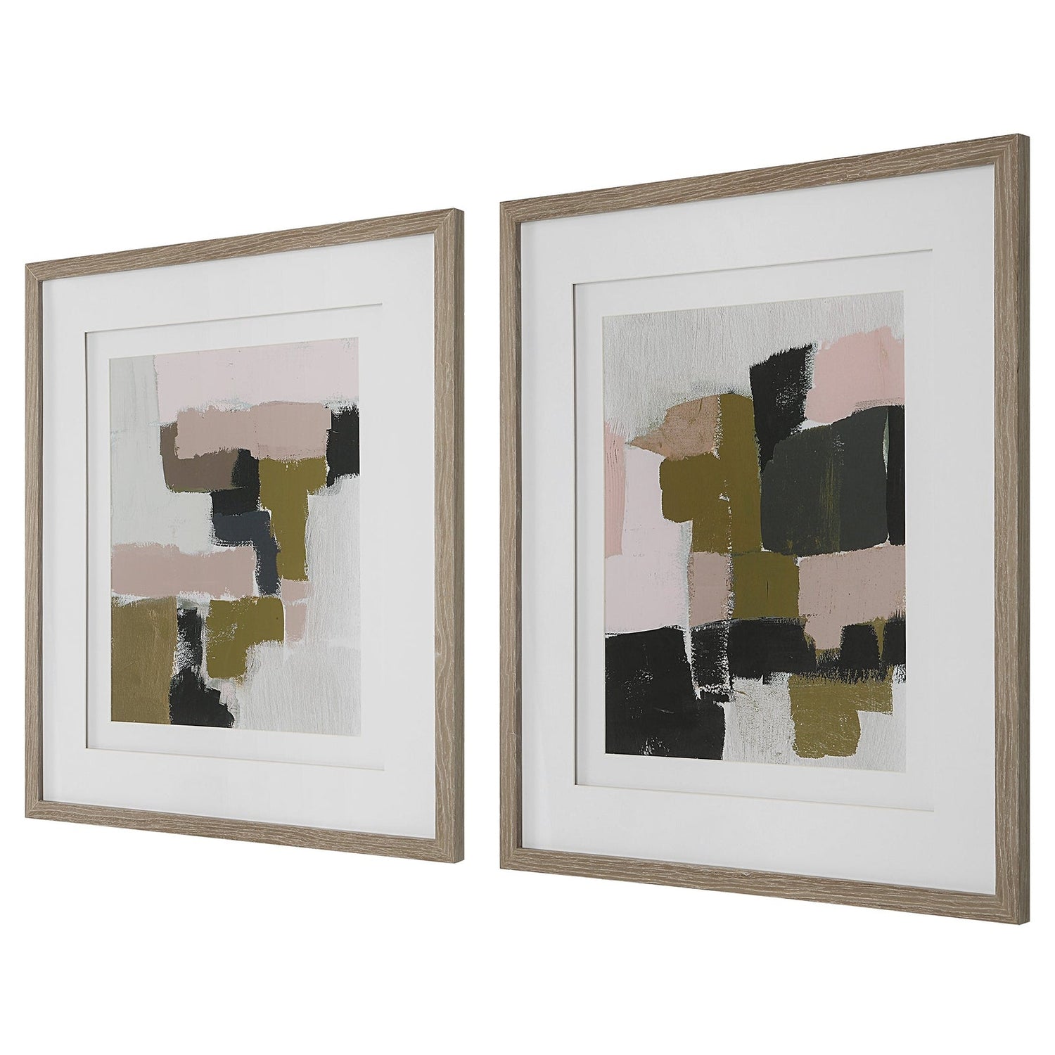 Uttermost Color Block Framed Prints - Set Of 2 - Home Elegance USA