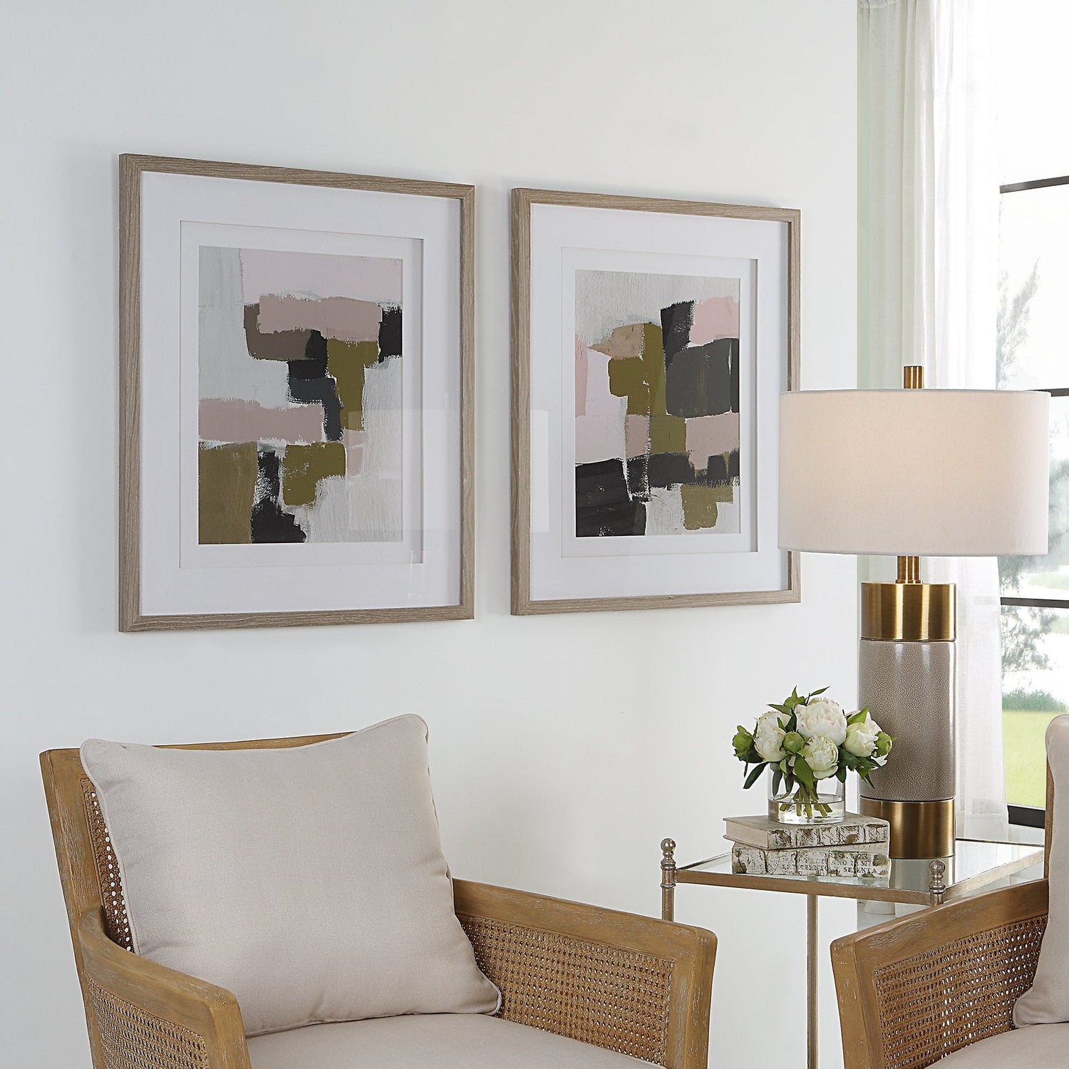 Uttermost Color Block Framed Prints - Set Of 2 - Home Elegance USA
