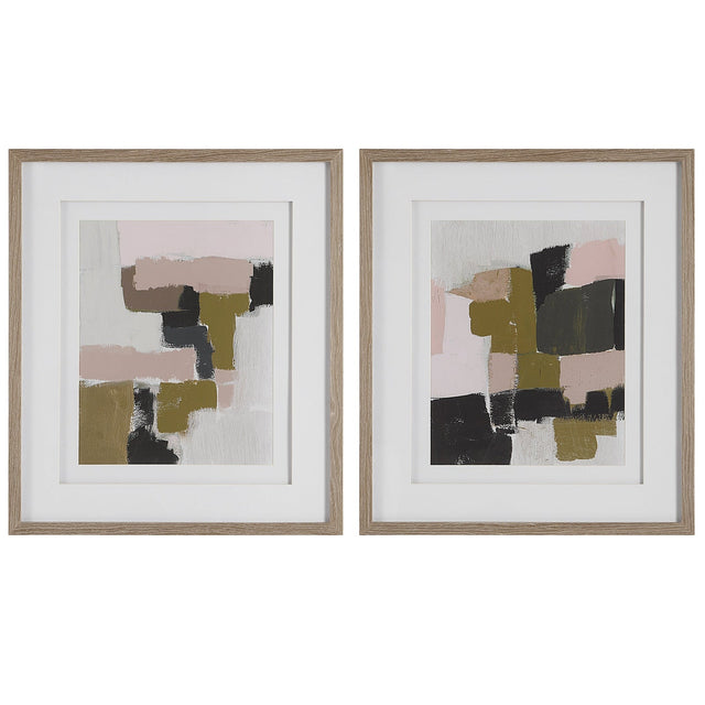 Uttermost Color Block Framed Prints - Set Of 2 - Home Elegance USA