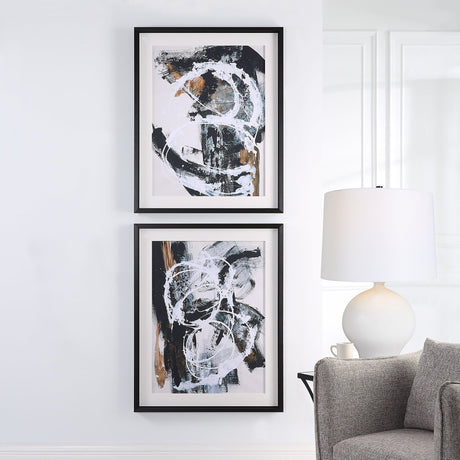 Uttermost Winterland Abstract Prints - Set Of 2 - Home Elegance USA