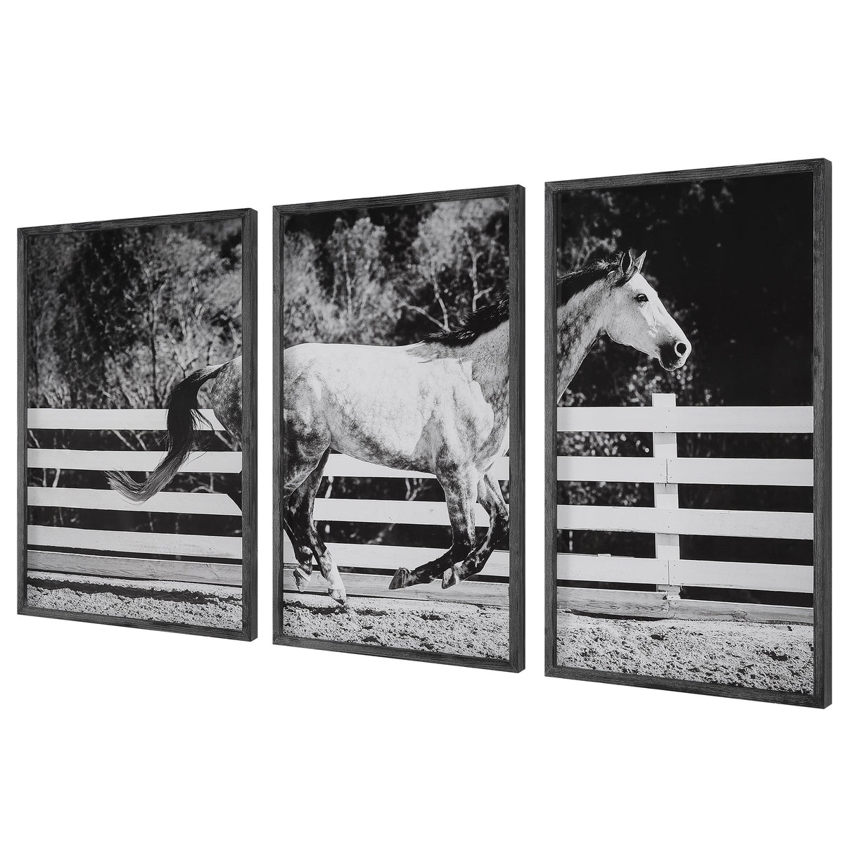 Uttermost Galloping Forward Equine Prints - Set Of 3 - Home Elegance USA