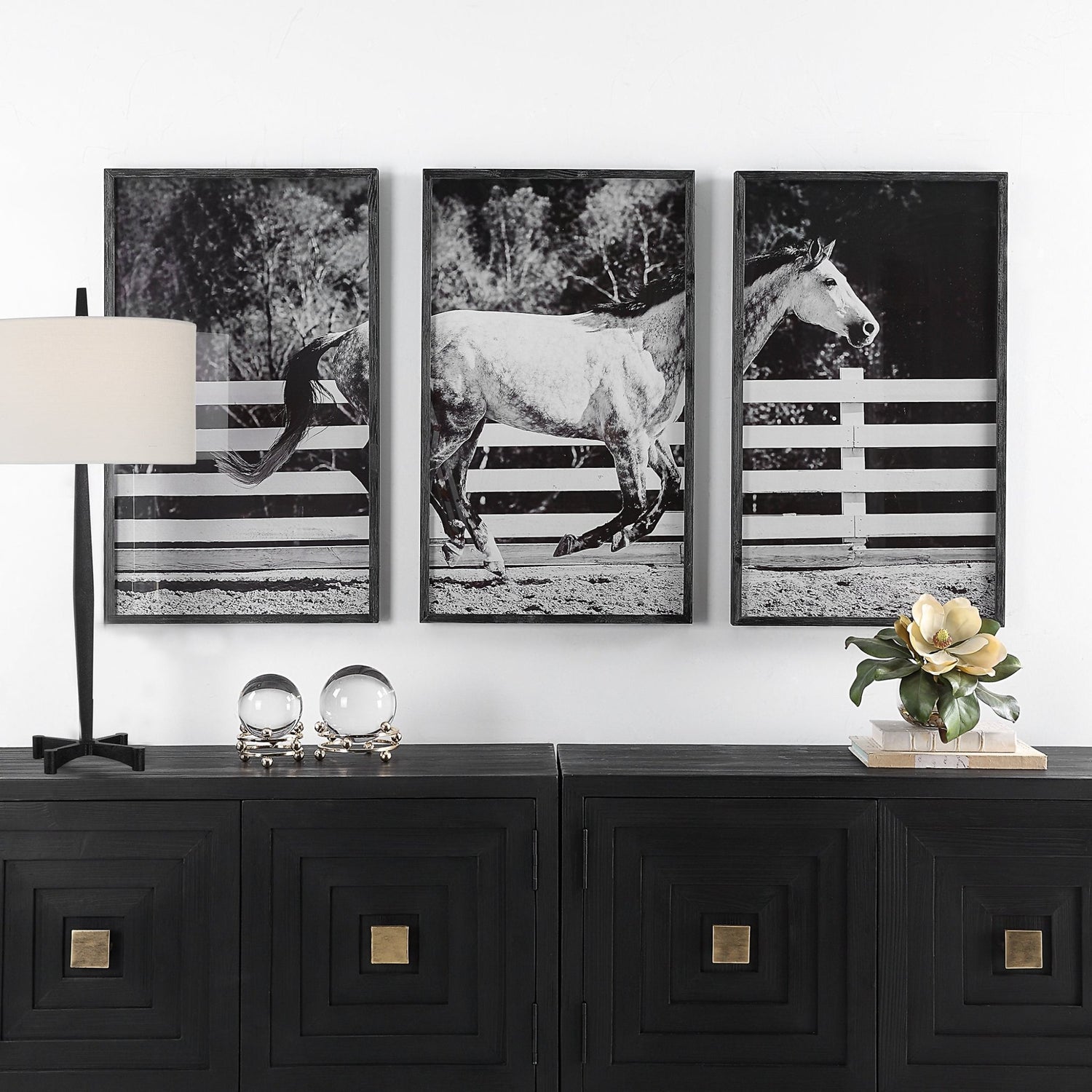 Uttermost Galloping Forward Equine Prints - Set Of 3 - Home Elegance USA
