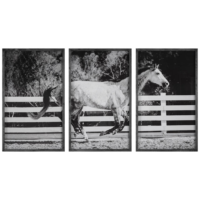 Uttermost Galloping Forward Equine Prints - Set Of 3 - Home Elegance USA