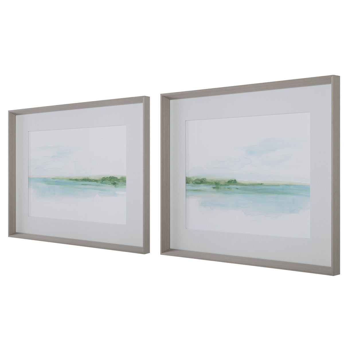 Uttermost Green Ribbon Coast Framed Prints - Set Of 2 - Home Elegance USA