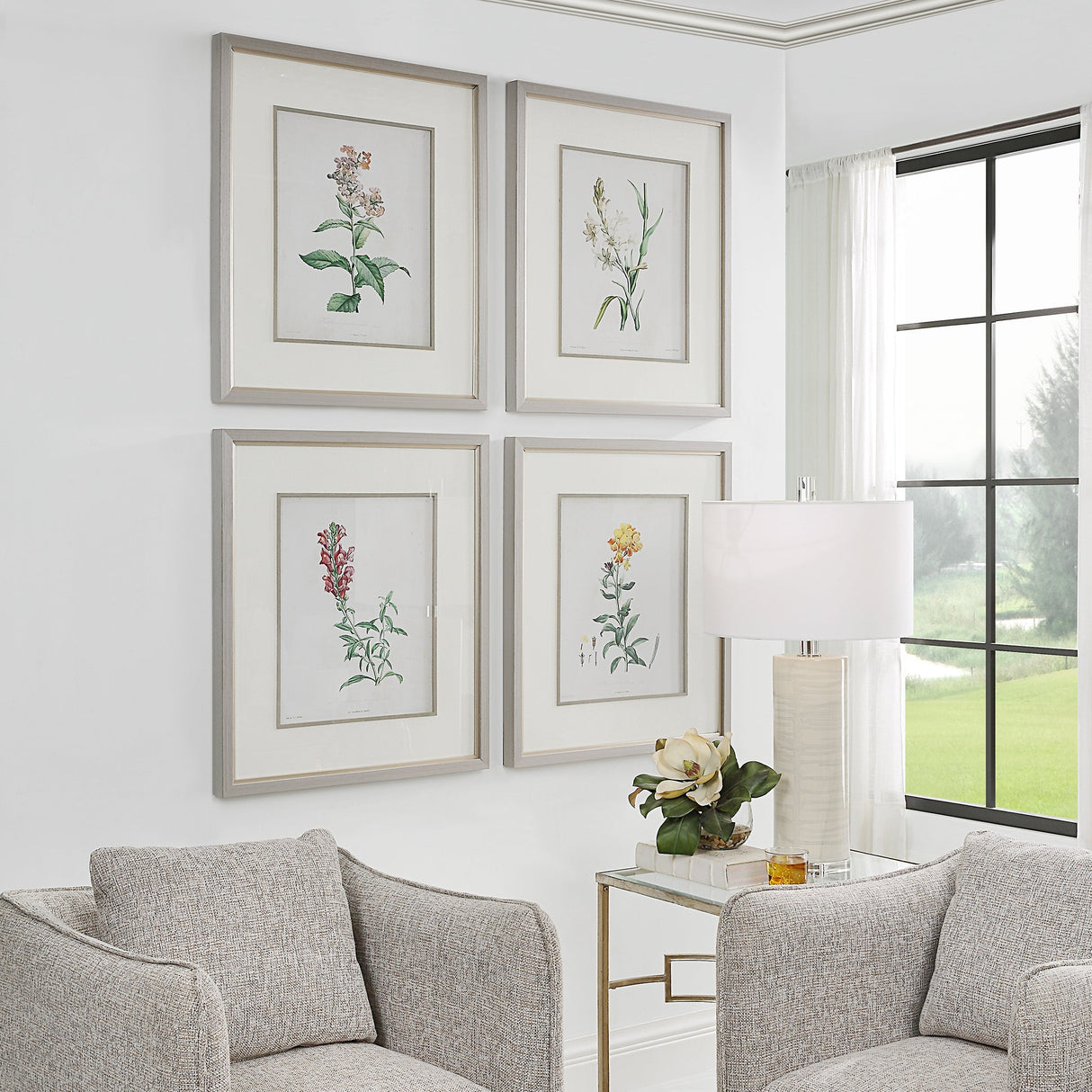 Uttermost Heirloom Blooms Study Framed Prints - Set Of 4 - Home Elegance USA