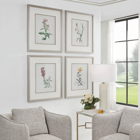 Uttermost Heirloom Blooms Study Framed Prints - Set Of 4 - Home Elegance USA