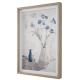 Uttermost Blue Flowers In Vase Framed Print - Home Elegance USA