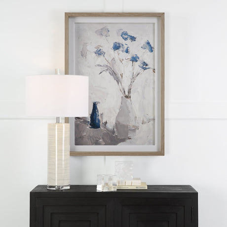 Blue Flowers In Vase Framed Print | Uttermost | Home Elegance USA