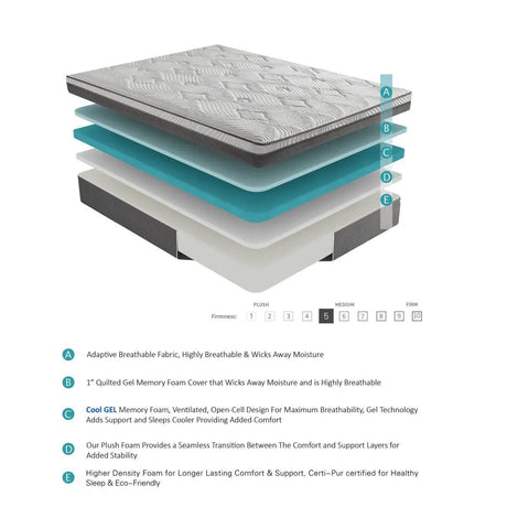 Altair 12 Inch Gel-Infused Memory Foam Mattress - MT-G12 Homelegance Furniture