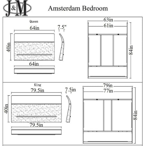 Amsterdam Modern Bedroom Set | J&M - Q,D,M,1N - SKU18213 - Home Elegance USA - 4