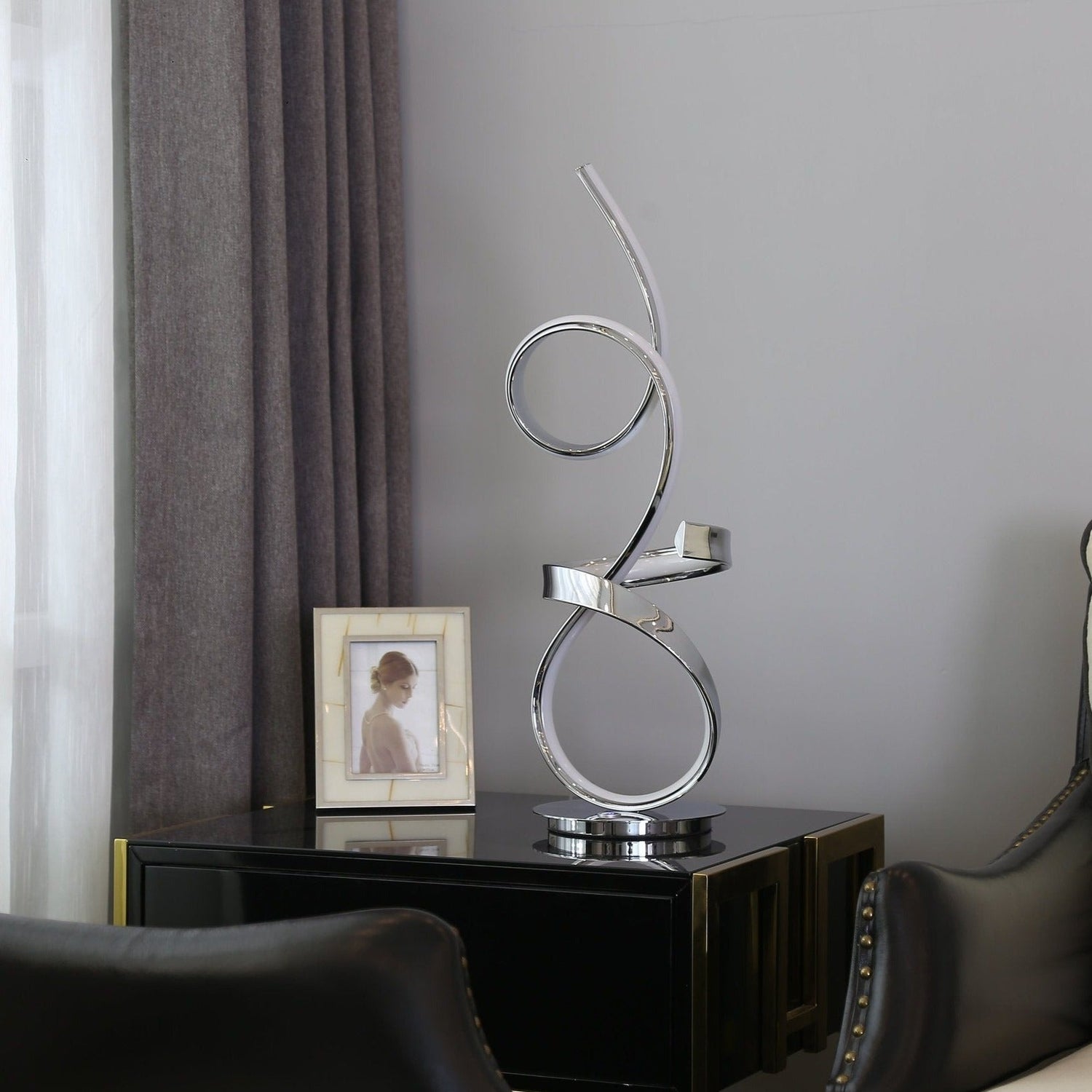 Amsterdam Chrome Table Lamp // Led Strip & Touch Dimmer | Finesse | Home Elegance USA