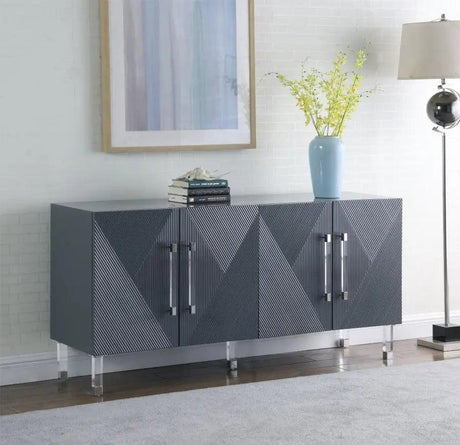 Anastasia Sideboard / Buffet in Grey Lacquer by Meridian Furniture Meridian Furniture