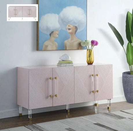 Anastasia Sideboard / Buffet in Pink Lacquer by Meridian Furniture Meridian Furniture