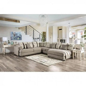 Angelia Contemporary Gray Chenille Sectional by Furniture of America