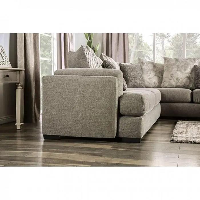Angelia Contemporary Gray Chenille Sectional by Furniture of America Furniture of America