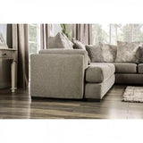 Angelia Contemporary Gray Chenille Sectional by Furniture of America Furniture of America