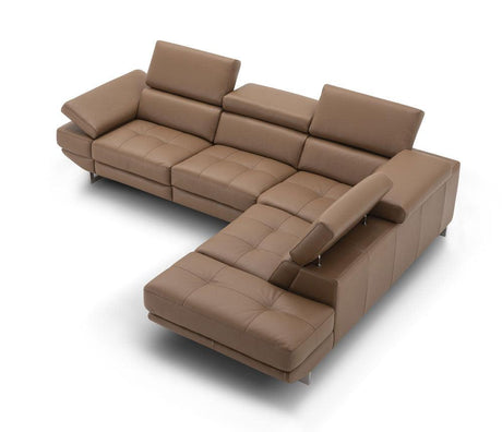 J&M Furniture - The Annalaise Recliner Leather Left Hand Chaise Sectional In Caramel - 19944-Lhfc