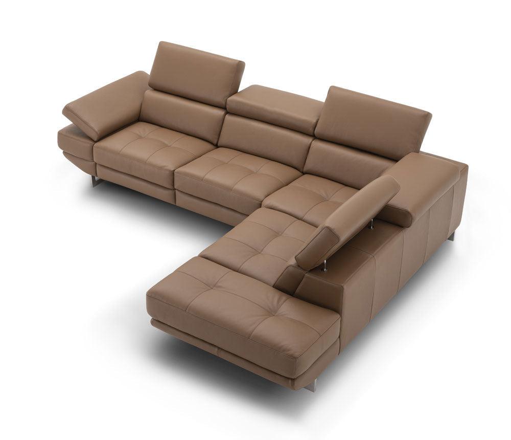 J&M Furniture - The Annalaise Recliner Leather Right Hand Chaise Sectional In Caramel - 19944-Rhfc