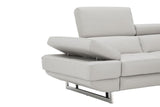 J&M Furniture - The Annalaise Recliner Leather Left Hand Chaise Sectional In Silver Gre - 19922-Lhfc