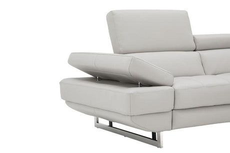 The Annalaise Recliner Leather Left Hand Chaise Sectional In Silver Gre - 19922-Lhfc | J&M