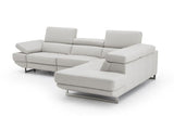 J&M Furniture - The Annalaise Recliner Leather Left Hand Chaise Sectional In Silver Gre - 19922-Lhfc