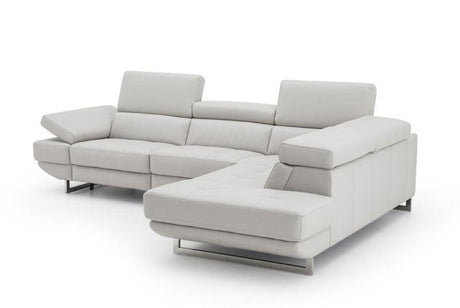 The Annalaise Recliner Leather Left Hand Chaise Sectional In Silver Gre - 19922-Lhfc | J&M