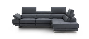 The Annalaise Recliner Leather Left Hand Chaise Sectional In Blue Grey - 19955-Lhfc | J&M