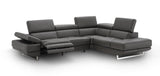 J&M Furniture - The Annalaise Recliner Leather Left Hand Chaise Sectional In Dark Grey - 19933-Lhfc