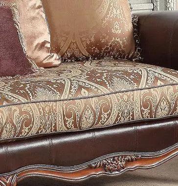 Anne Traditional Sofa And Loveseat In Cherry Wood Finish | Cosmos - Anne - S,L - Home Elegance USA - 6