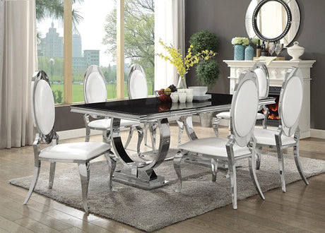 Antoine 5-Piece Rectangular Dining Set by Coaster Furniture - Chrome Coaster Furniture