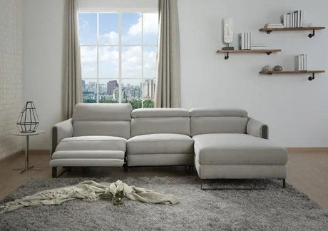 Antonio Motion Sectional In Matte Grey Finish Color | J&M