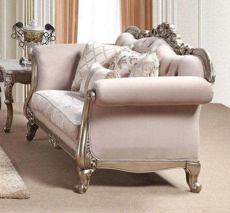 Ariana Traditional Sofa And Loveseat In Champagne Wood Finish | Cosmos - Ariana - S,L - Home Elegance USA - 5