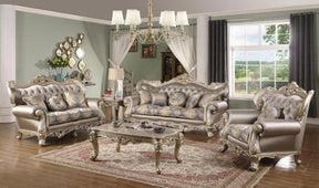 Ariel Transitional Living Room Set In Silver Wood Finish | Cosmos