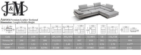 Aurora Leather Sectional | J&M