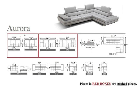 Aurora Leather Sectional | J&M