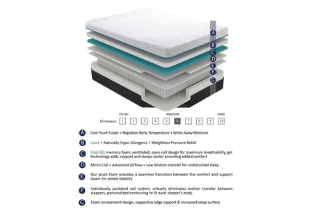 Avior 14 Inch Latex Microcoil Hybrid Mattress - MT-MC14 Homelegance Furniture