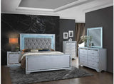 B599 Contemporary Upholstered Bed in Silver Color by Furniture World Furniture World
