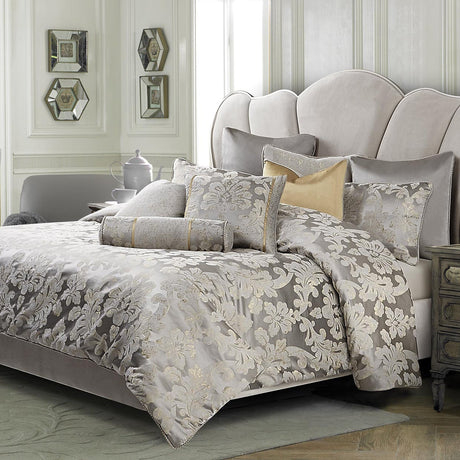 Michael Amini Assisi Comforter Set Platinum - Home Elegance USA