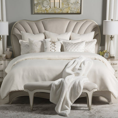 Michael Amini Hailey Comforter Set Ivory - Home Elegance USA