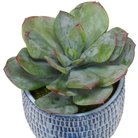 Uttermost Puebla Greenery In Blue & White Pots - Set Of 3 - Home Elegance USA