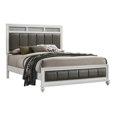 Barzini Upholstered Panel Bed In White By Coaster Furniture - Home Elegance USA