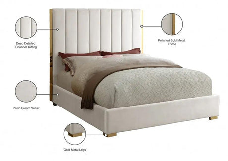 Becca Velvet Bed by Meridian Furniture Meridian Furniture