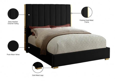 Becca Velvet Bed by Meridian Furniture Meridian Furniture