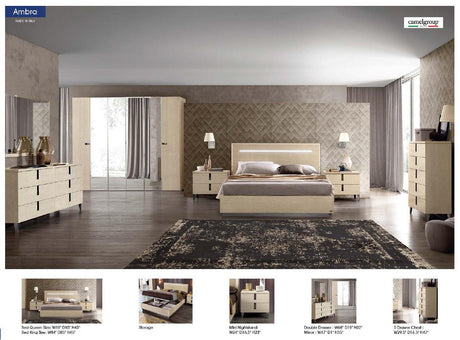 Ambra Legno King Bed In Ivory - Ambrabedks | ESF