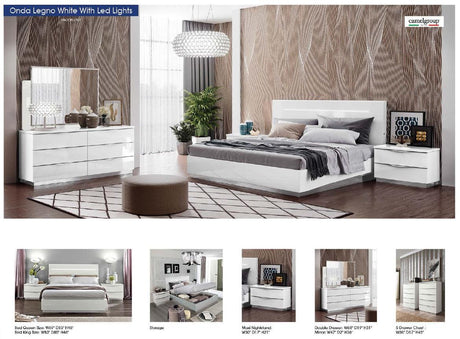 Onda Legno King Bed In White - Ondabedkslegno | ESF